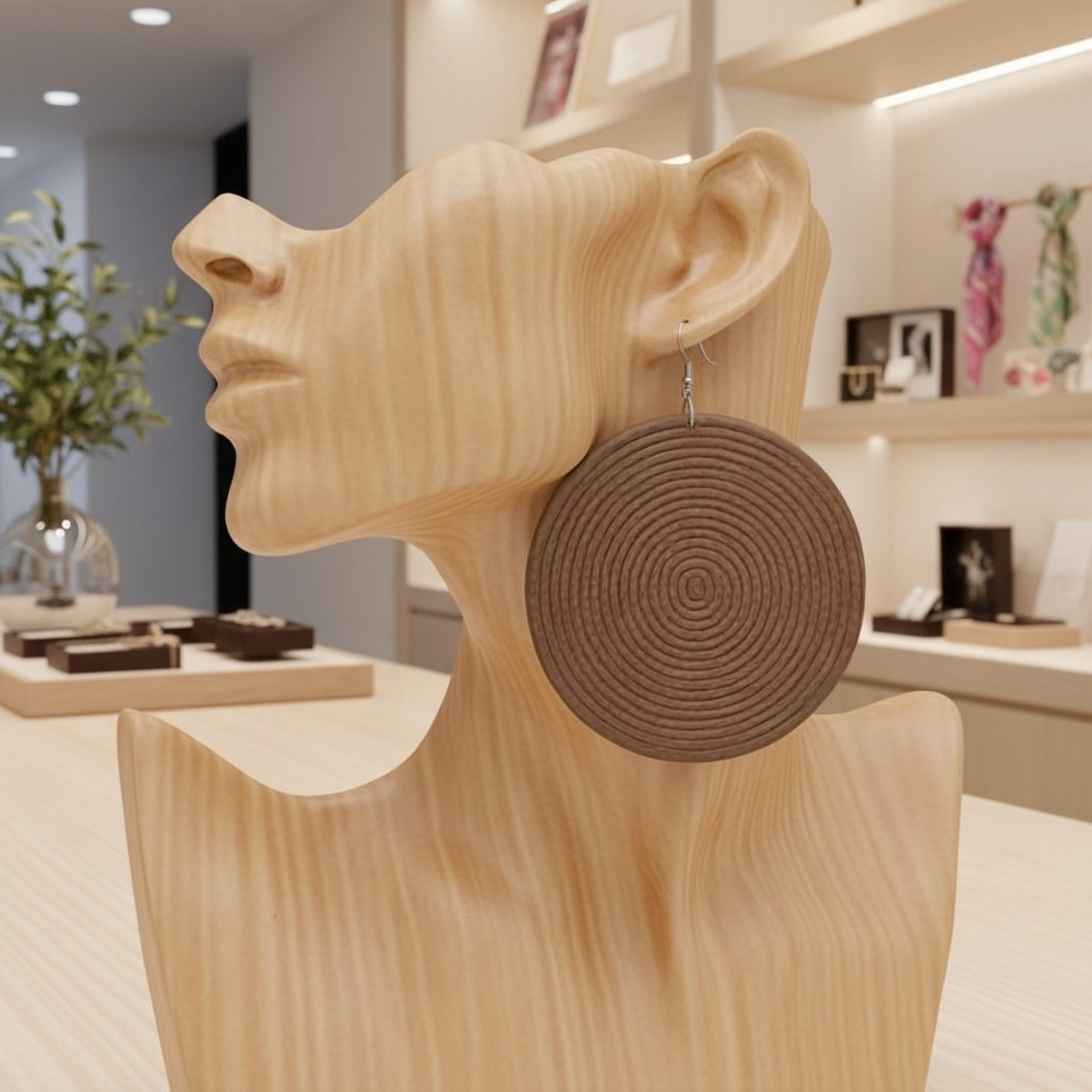 Circle Swirl ▪︎ Wood Enriched Laser Cut Earringz